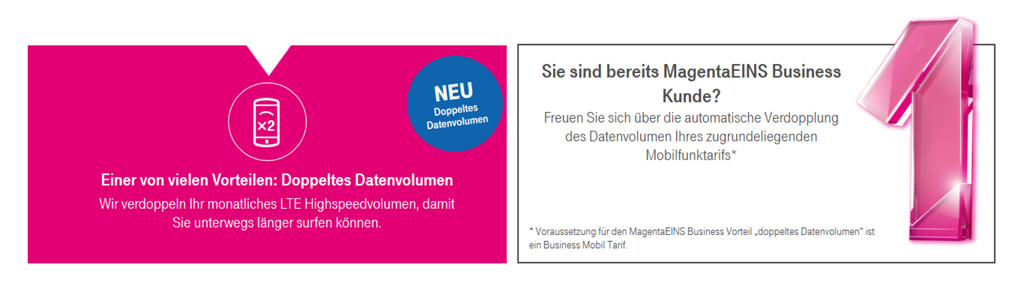 Doppeltes Datenvolumen Telekom
